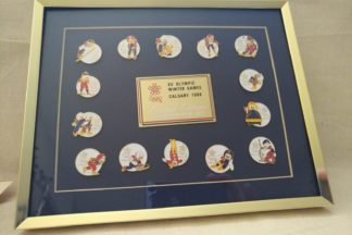 XV Olympic Winter Games Calgary 1988 - Framed Limited Edition Commemorative Pin Set