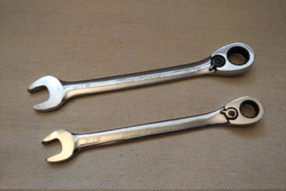 Vintage Blue Point Tools 9/16" BOER16 and 7/16" BOER14 SAE Standard Offset Ratcheting Combo Wrenches