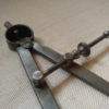 Nice vintage 8" Machinist spring joint solid nut divider caliper marked The L.S. Starrett Co. Athol, Mass USA.