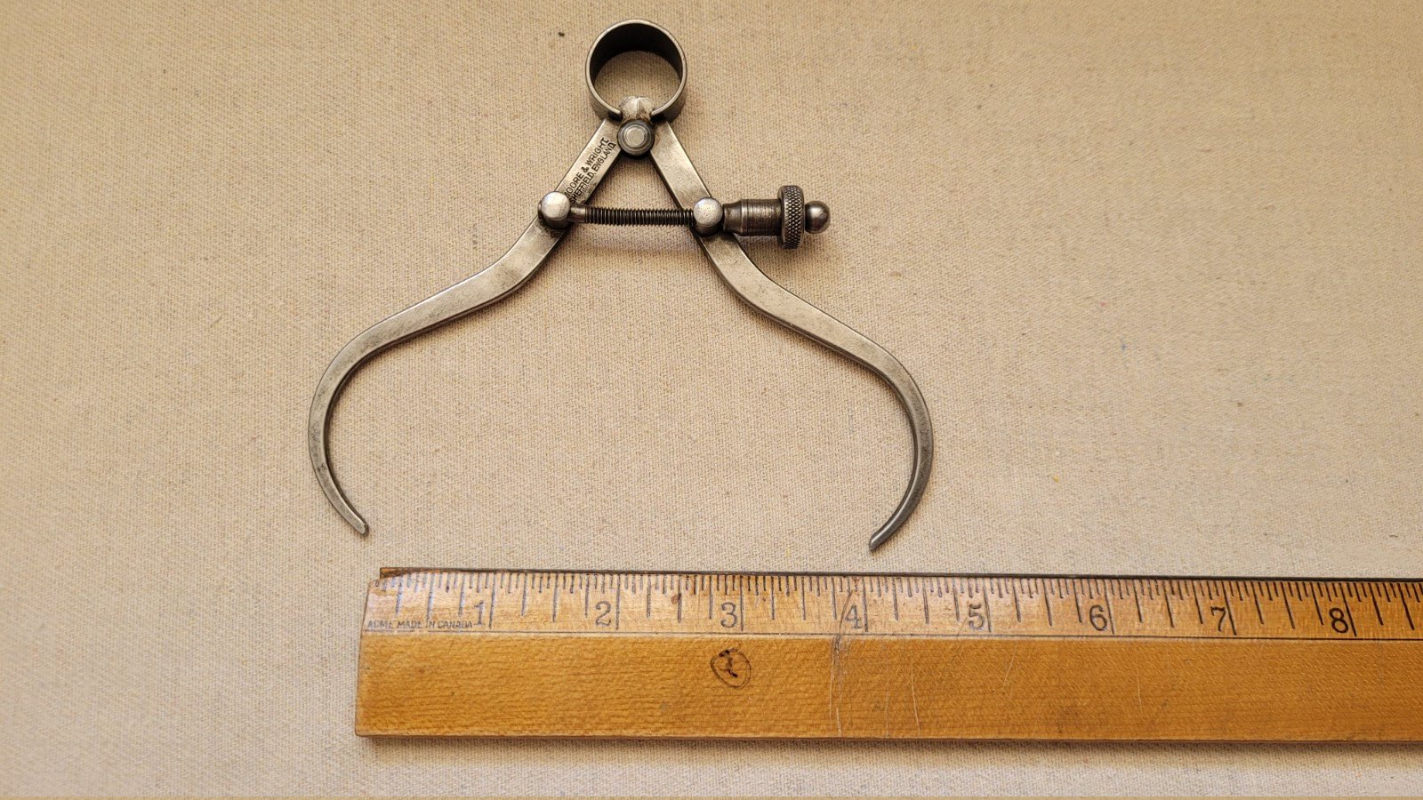 Vintage Moore & Wright 4" Outside Spring Joint Caliper made in Sheffield England