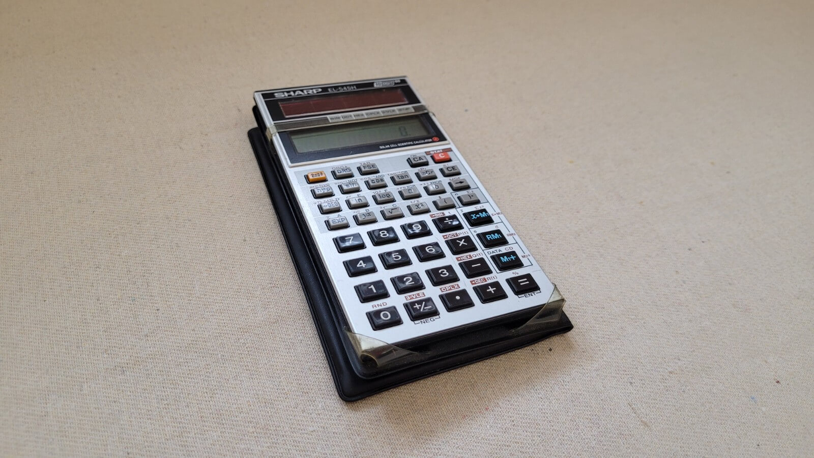 1980s Sharp EL-545H Solar Scientific Calculator 10 Digits w Case Japan