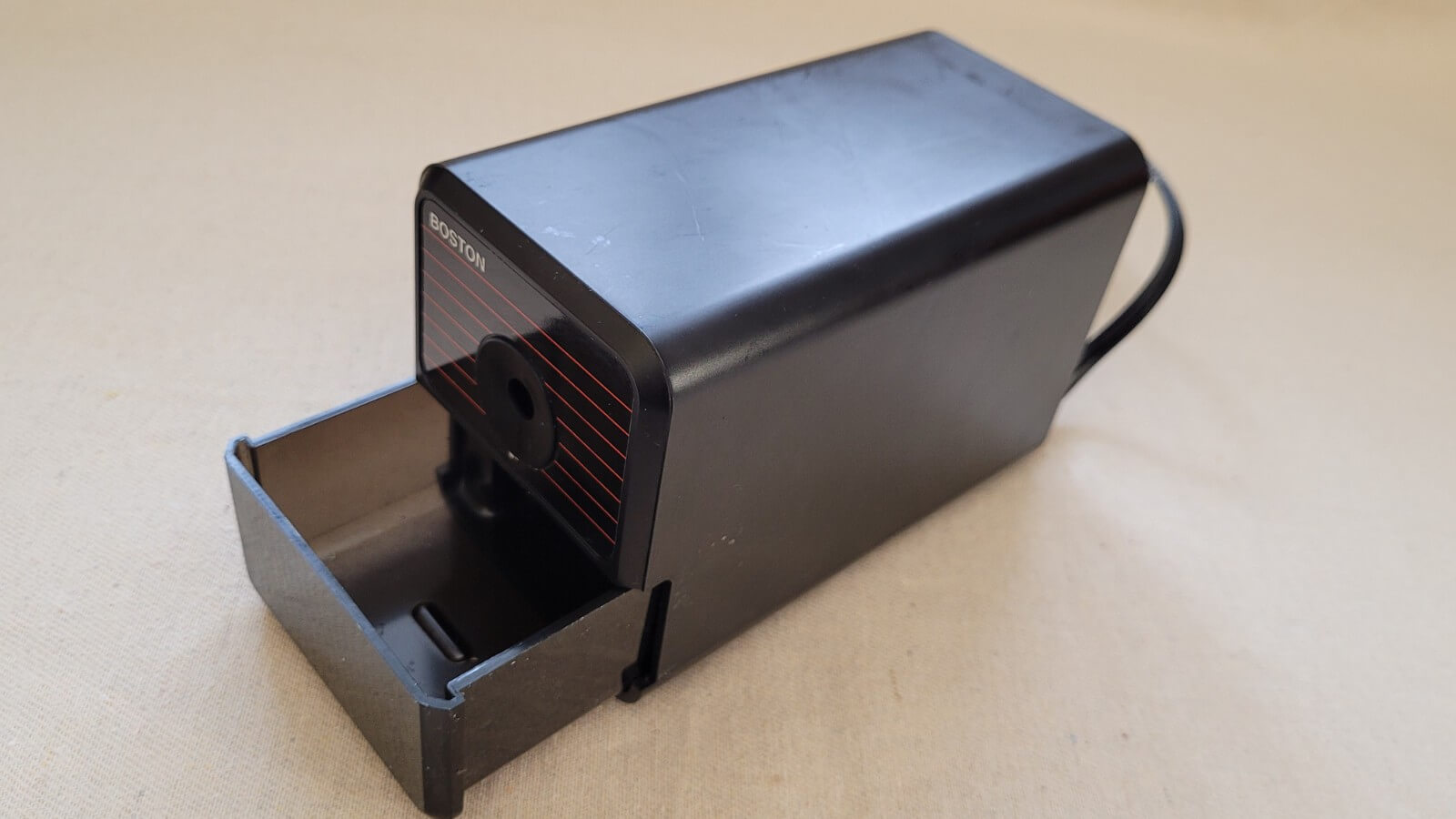 Vintage Boston Black Electric Pencil Sharpener Model 18 by Hunt Corporation USA Office equipment collectibles
