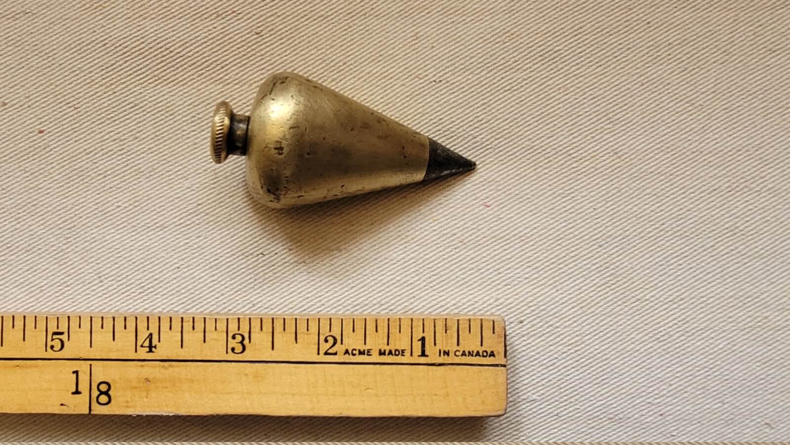 Antique Brass Turnip Plumb Bob with Steel Tip Level Tool 12 OZ - Marking and measuring Tools
