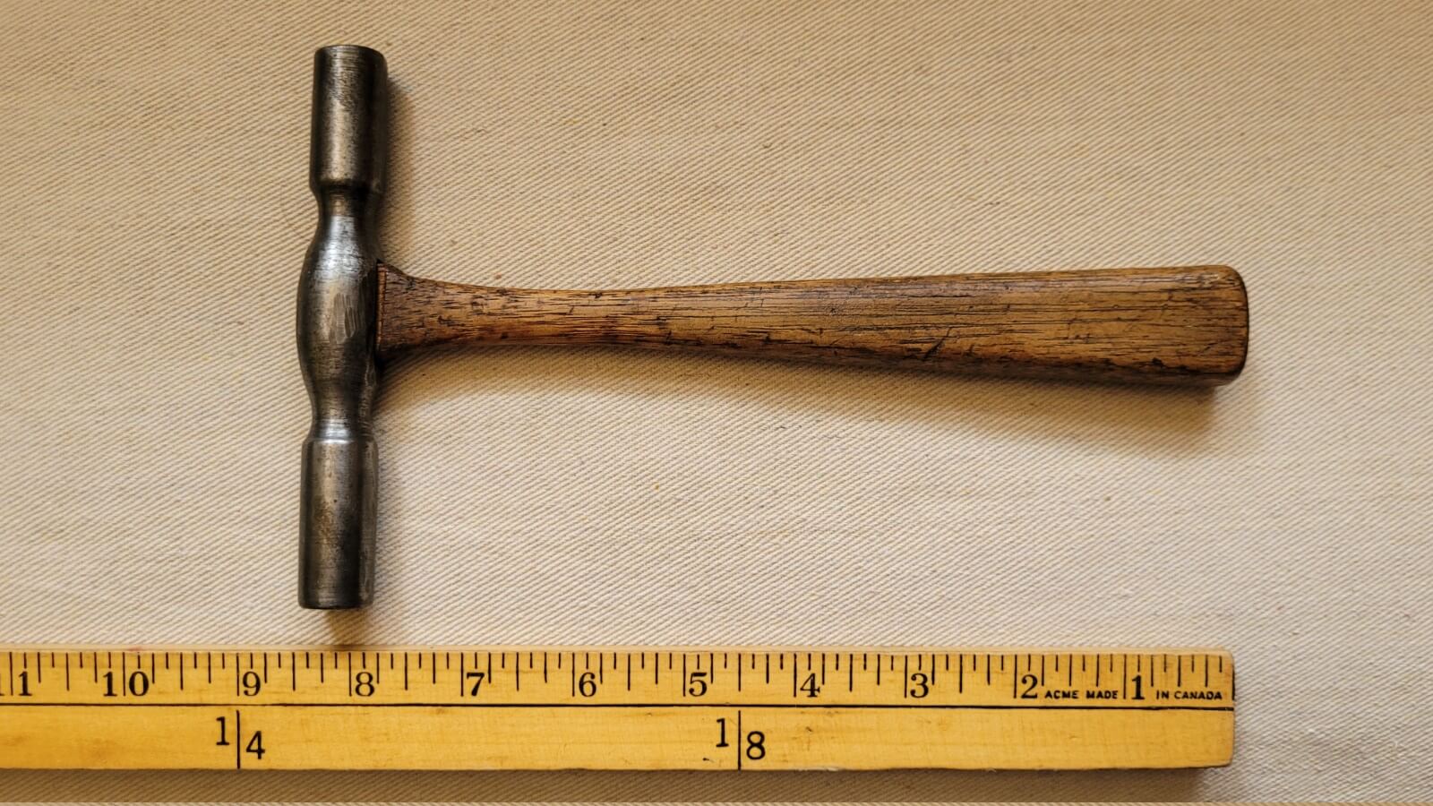 Antique Miniature Spike Maul Hammer w Wooden Handle 8.5 Inches - Vintage Hand Tool Collectibles