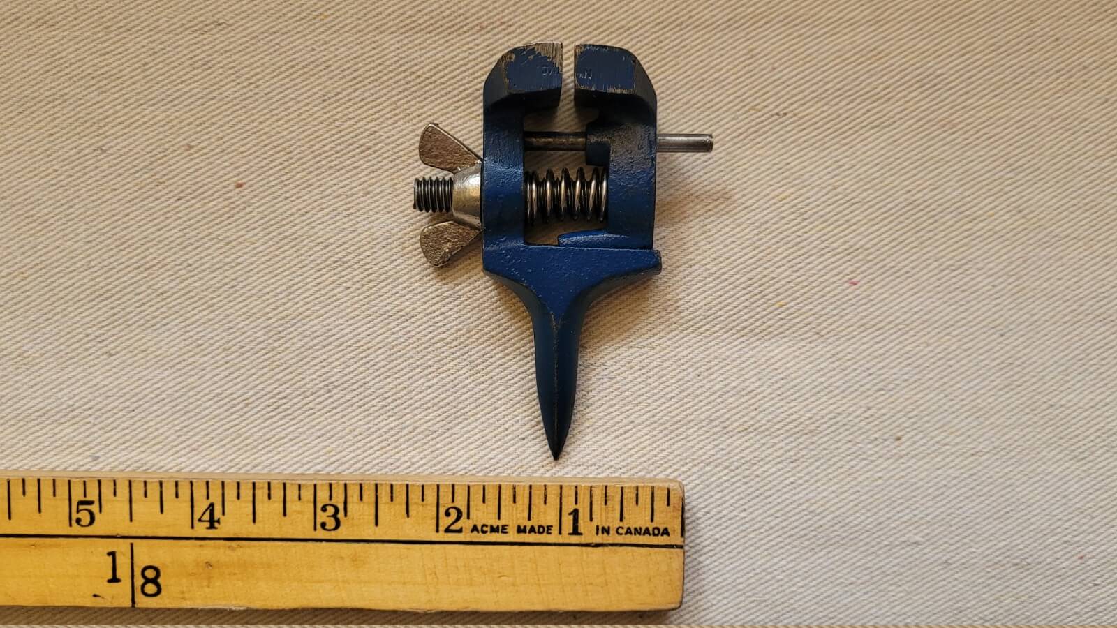 Miniature Vintage Cast Post Vice with Spike 1 1/4" Jaws