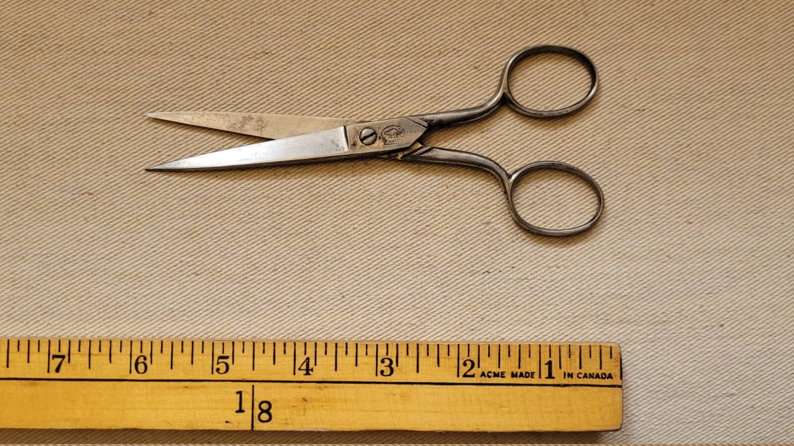 Rare Vintage Scissors 6 Inches Beaver Stamp Made in Canada Coolectible Tools