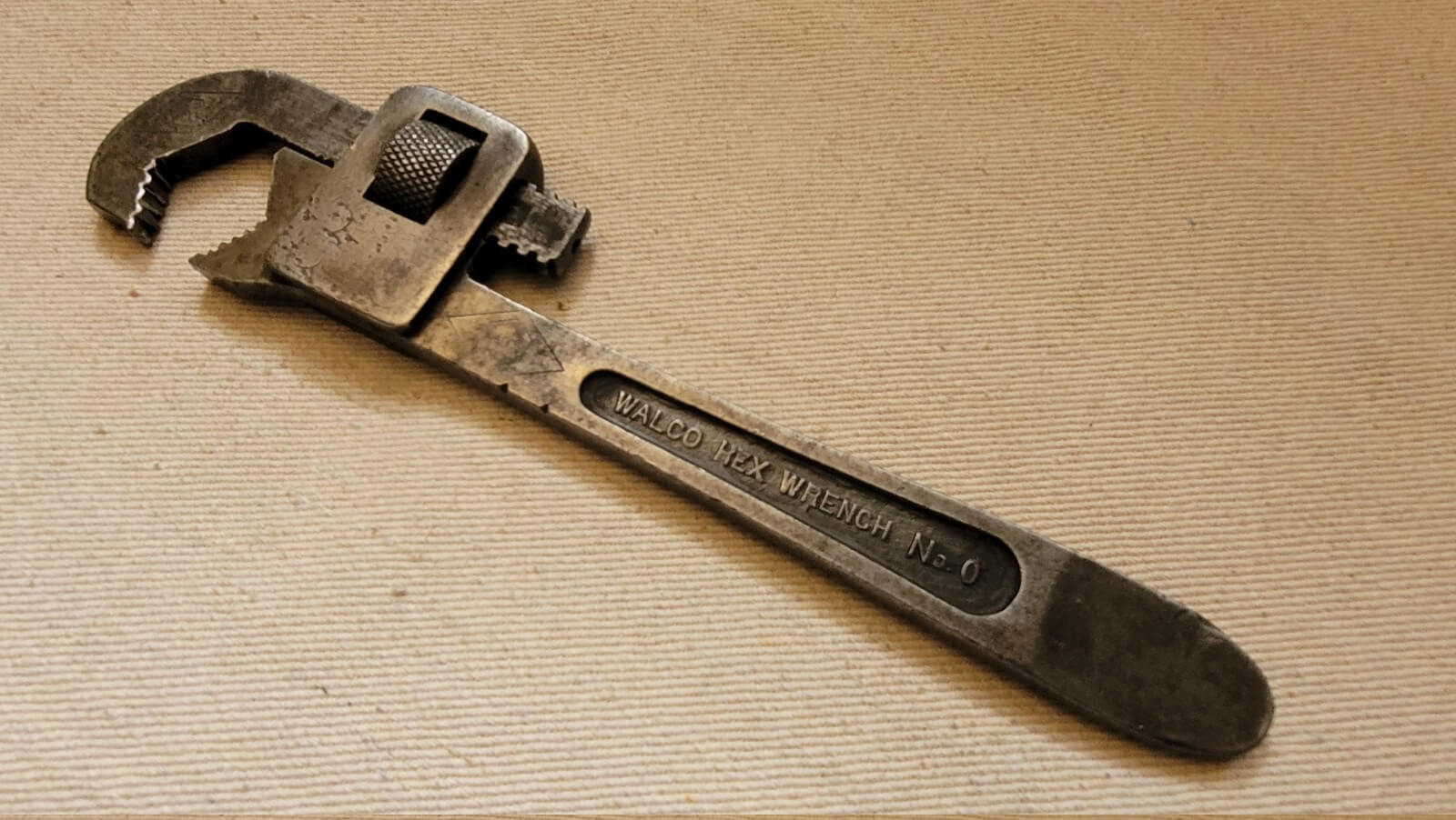 Rare Walco Hex Pie Adjustable Wrench No. 0 Walworth Mfg Co, Boston Mass - Antique and Vintage made in USA Hand Tools