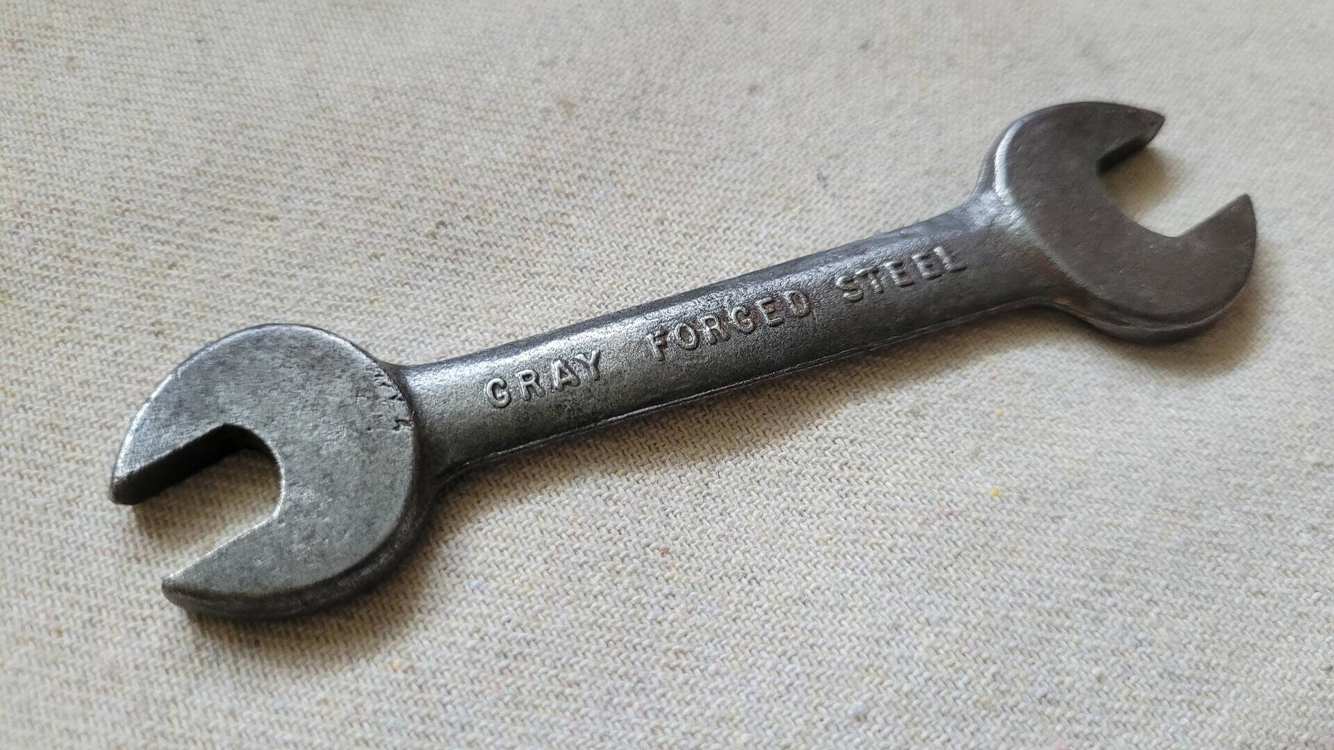Vintage Gray Canada Tools Stubby Open End Wrench 3/8 and 7/16 - Antique made in Canada collectible mechanic hand tools
