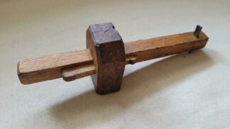 Antique Woodworking Mortise Marking Gauge with Locking Wooden Pin Carpenter's Scribe Tool - Vintage Woodworker's Measuring and Marking Collectible Tools