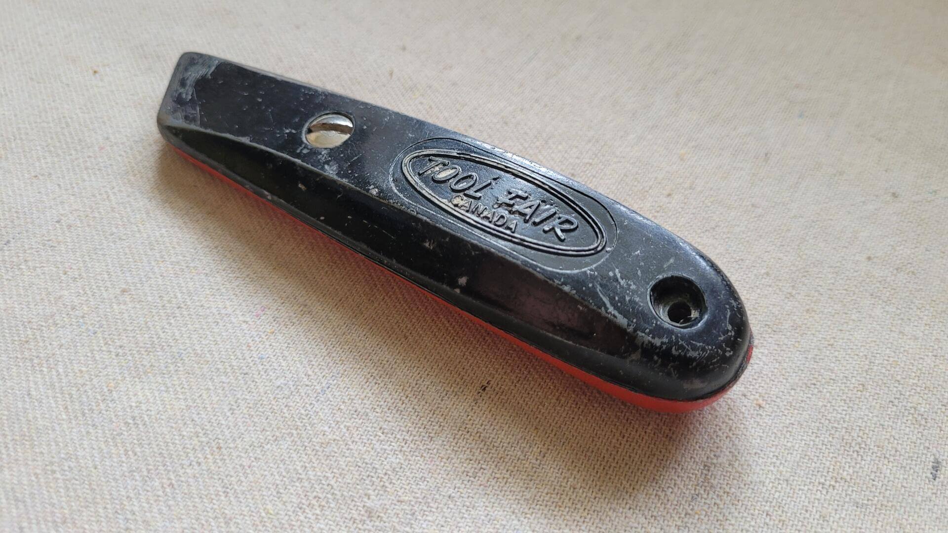 Rare Vintage Tool Fair Canada Metal Utility Knife Box Cutter - Canadiana collectible handyman antique hand tools