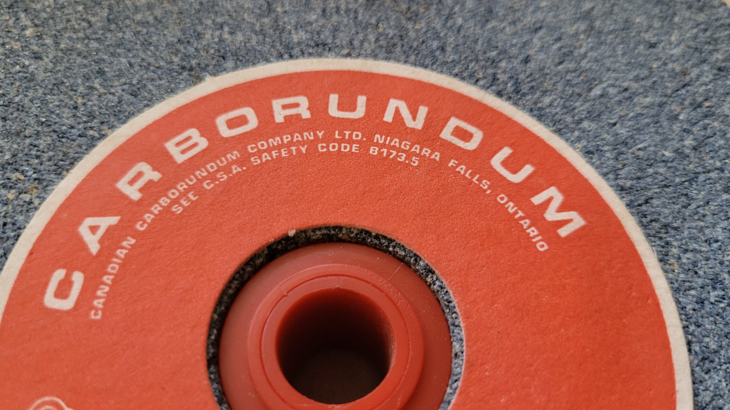 vintage-canadian-carborundum-company-ltd-grinding-wheel-six-inches-abrasive-stone-vintage-niagara-falls-ontario-vintage-made-in-canada-grinding-wheels-and-sharpening-stones