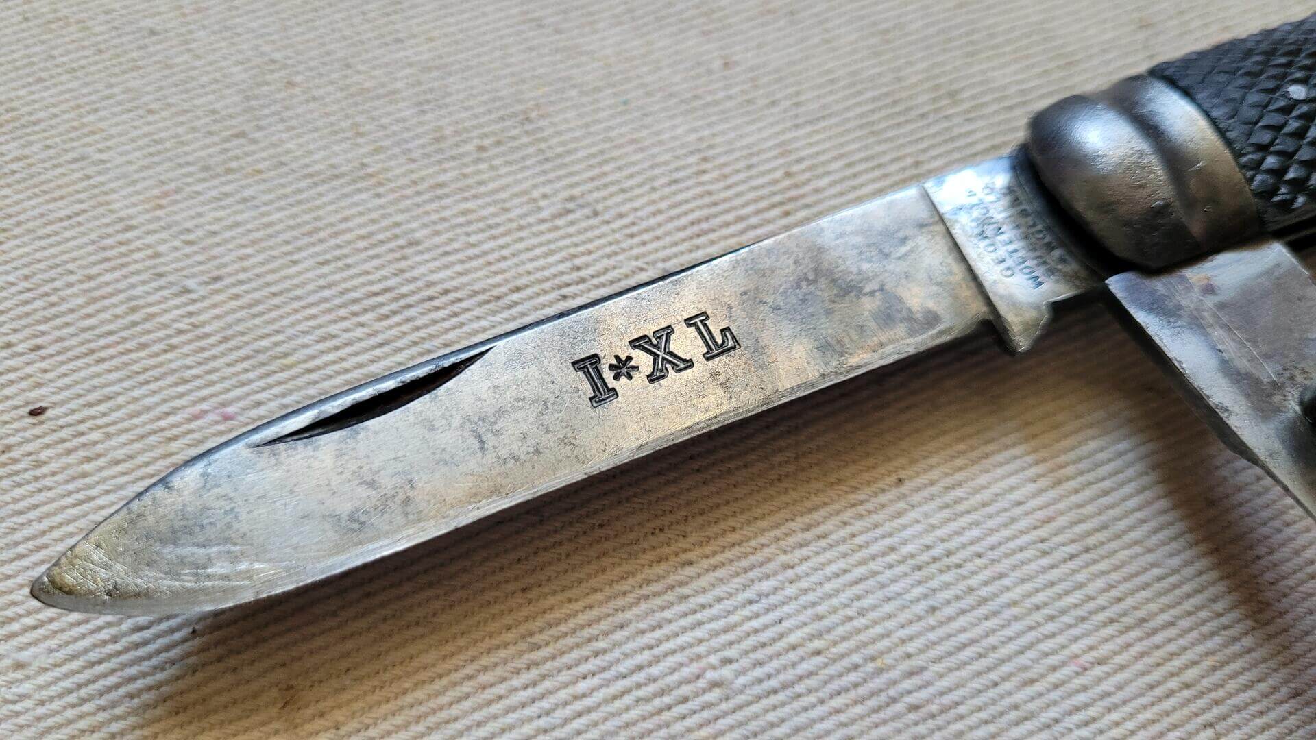 Rare Vintage IXL George Wostenholm Army Folding Knife Sheffield England - Antique World War I WWI collectible military knives and memorabilia