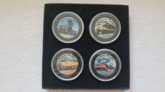 Famous American Railways Littleton Coin Co US Eisenhower Dollar Set - Vintage Collectible Railorodiana and Coin Gifts