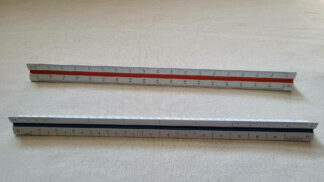 Vintage Staedtler Mars 987 Engineer 18-34 and Architect 18-31 Triangular Scale Rulers - antique Made in Japan marking and measuring collectible tools