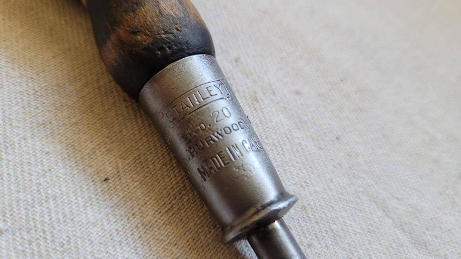 Rare Stanley No 20 Hurwood Flat Screwdriver with wooden handle - Antique and Vintage Made in Canada collectible hand tools