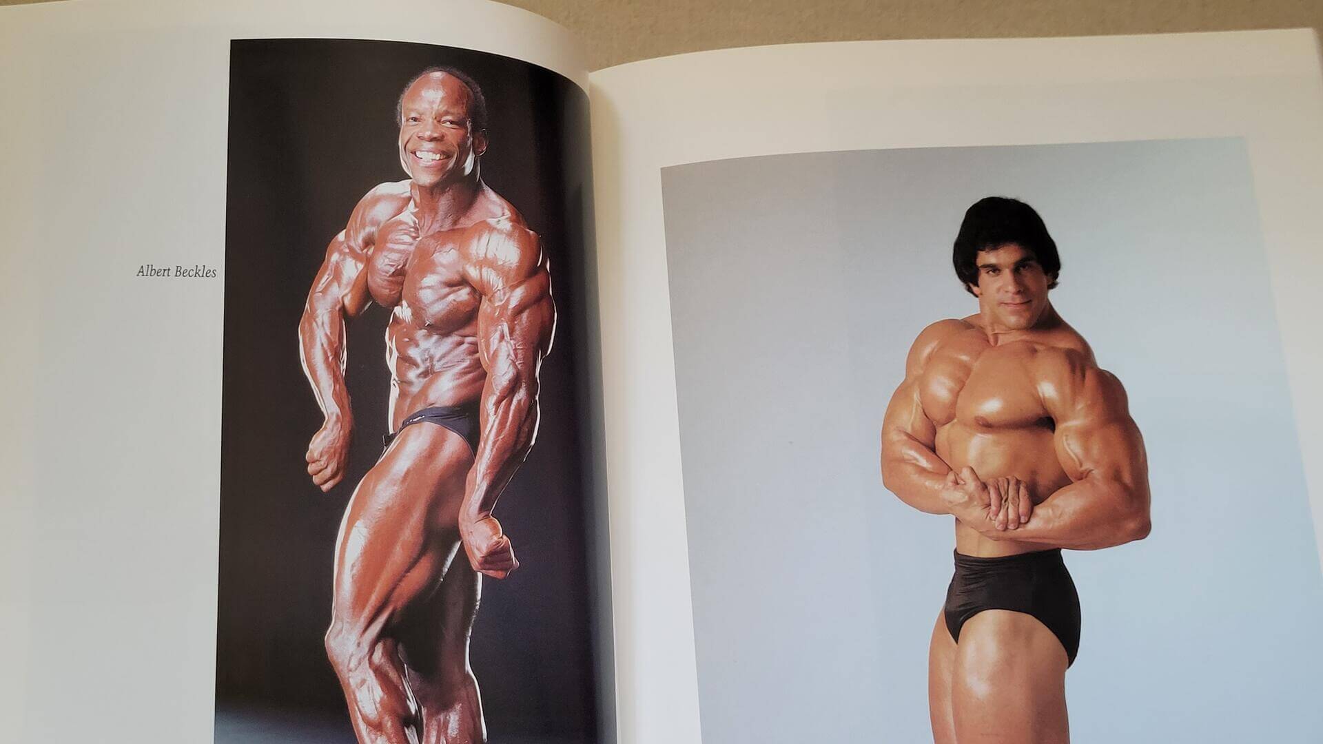 1980s vintage Encyclopedia of Modern Bodybuilding book by Arnold Schwarzenegger with Bill Dobbins. This first edition is collectible sports memorabilia and classic reference with more than 850 photographs and anatomical line drawings