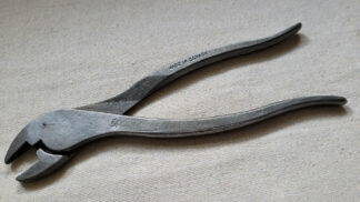 Rare antique forged battery terminal pliers 8 inches - Vintage made in Canada mechanic and automotive collectible hand tools