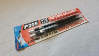 Two fine vintage Pentel P205 0.5mm auomatic pencils in original package engineered and hand assembled for balance and precision. Classic made in Japan collectible pens and writing instruments made for Canadian market