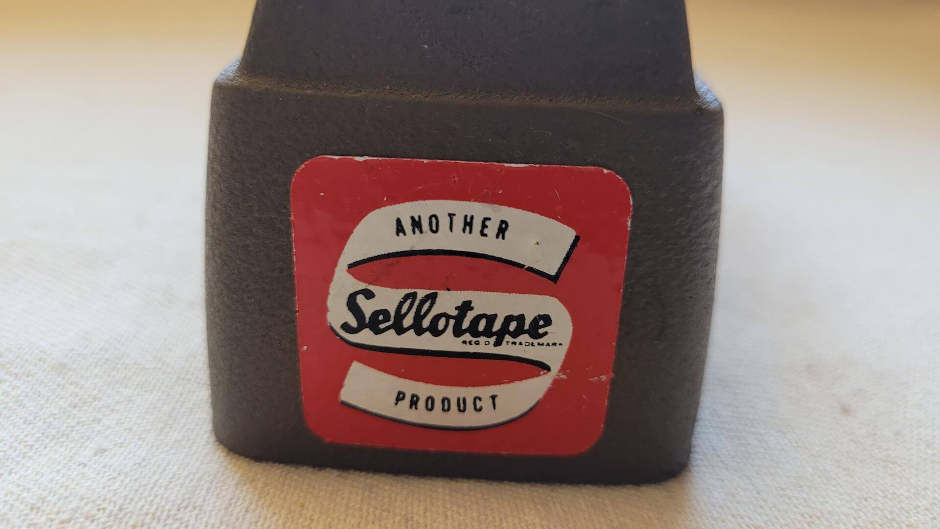 Very Rare antique 1950s mid century Sellotape cast steel tape dispenser. Vintage made in England collectible retro office tools and equipment