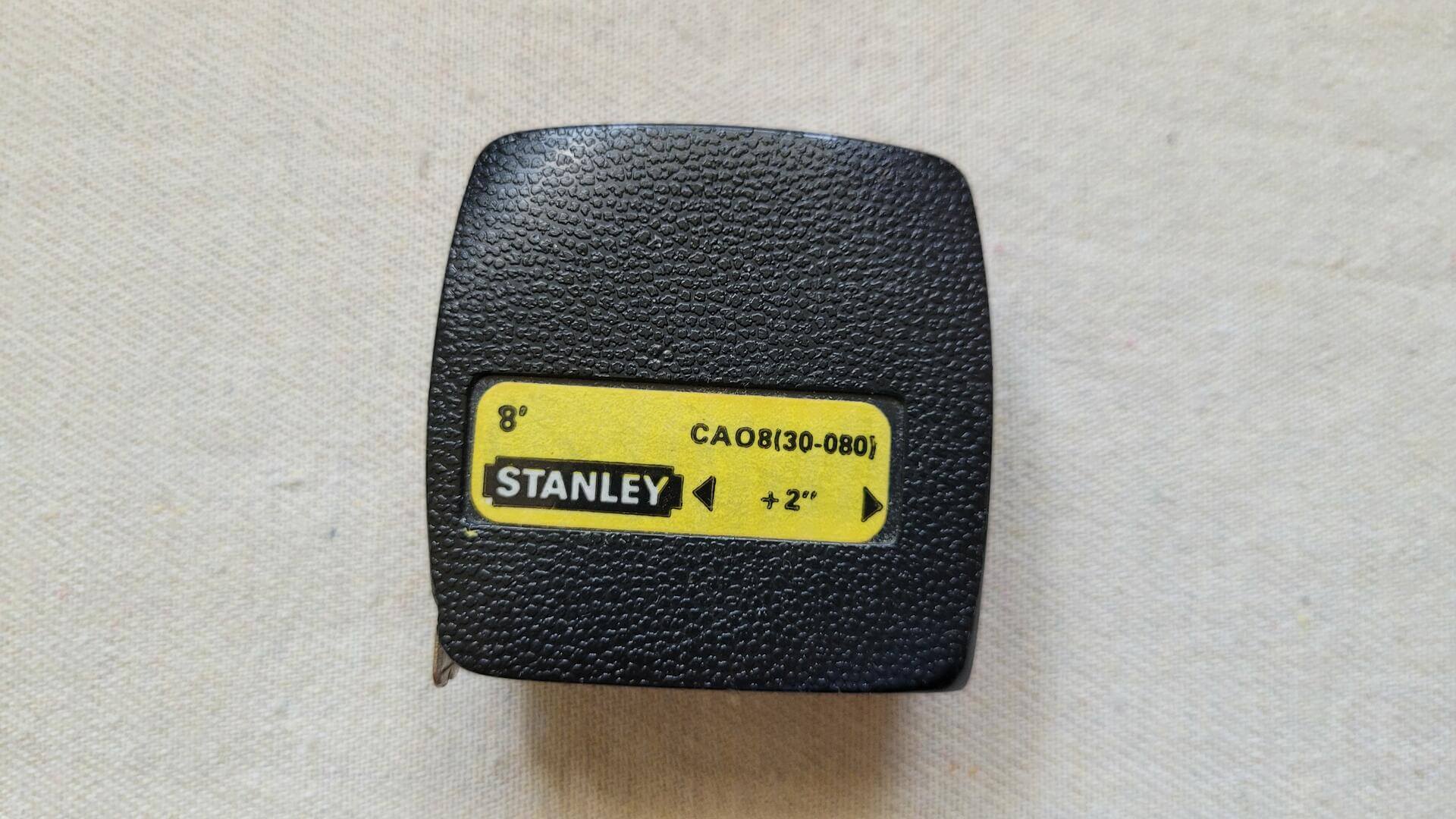 Rare vintage Stanley 8' Model CA08(30-080) black cololur life guard myler measuring tape with Du Pont Polyester Film - Antique collectible Stanley marking and measuring hand tools