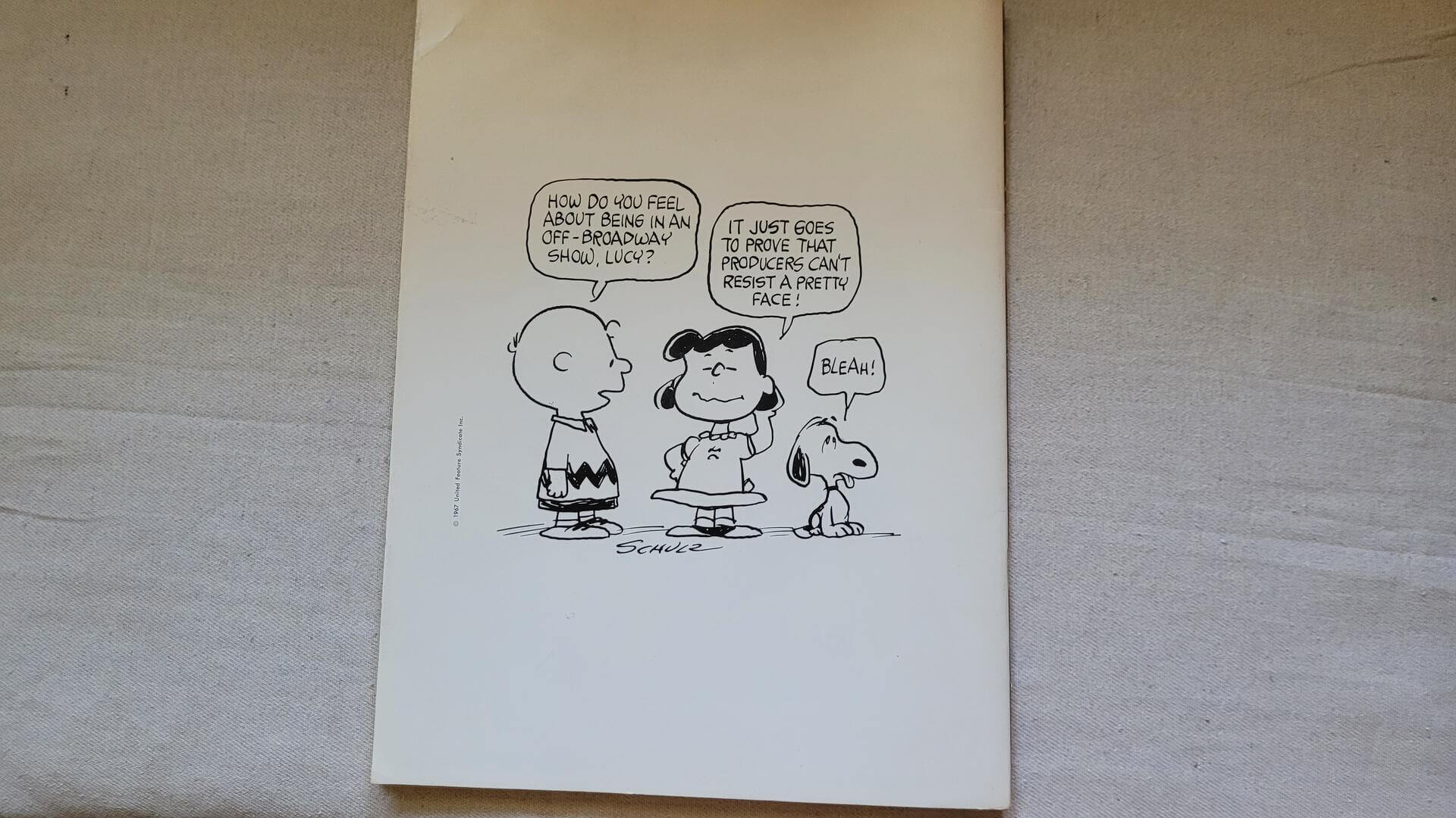1967 You’re A Good Man, Charlie Brown Sheet Music Book by A Whitelaw G Persson - A new musical entertainment based on a comic strip Peanuts by Charles M Schulz, music and lyrics by Clark Gesner. Rare 1967 collectible music and comic book memorabilia