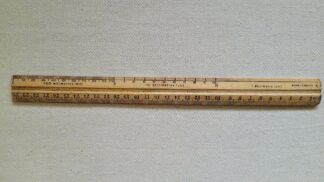 1970s Acme Canada 30cm metric wooden rule made for Spectrum Educational Supplies Limited. Vintage made in Canada collectible marking and measuring tool