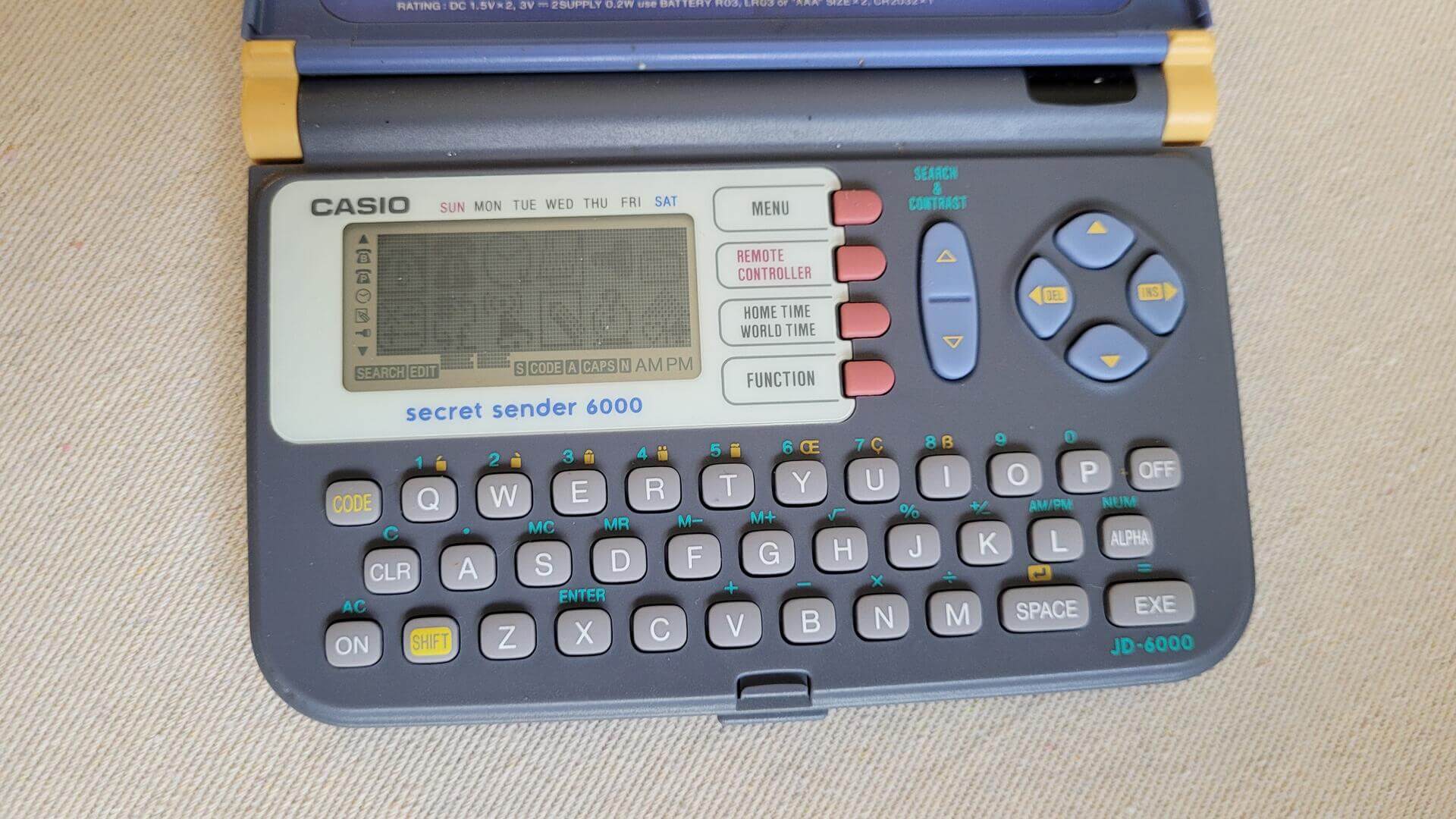 Rare 1990s vintage Casio Secret Sender 6000 Electronic Communicator Organizer Calculator