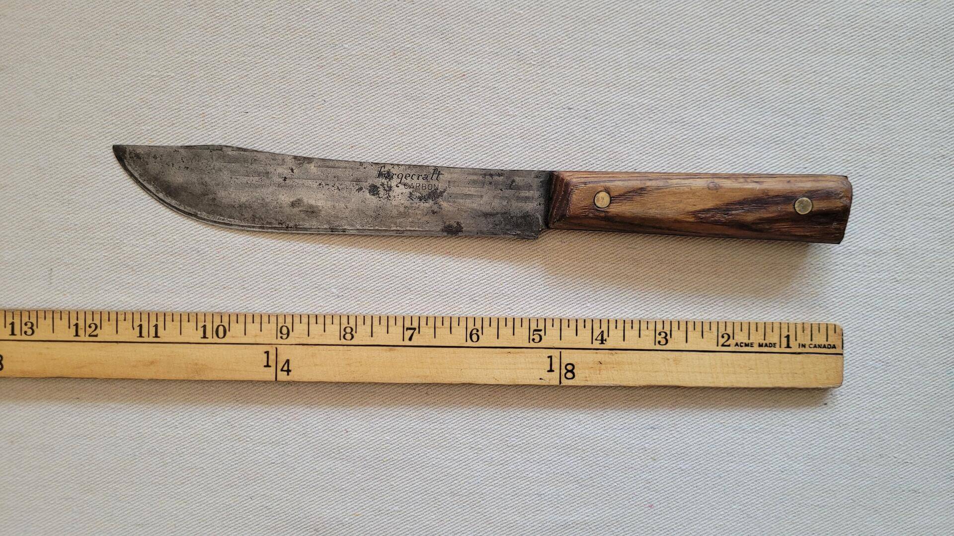 forgecraft-hi-carbon-steel-hickory-handle-kitchen-knife-vintage-mcm-made-in-usa-collectible-knives-cutlery-measurements