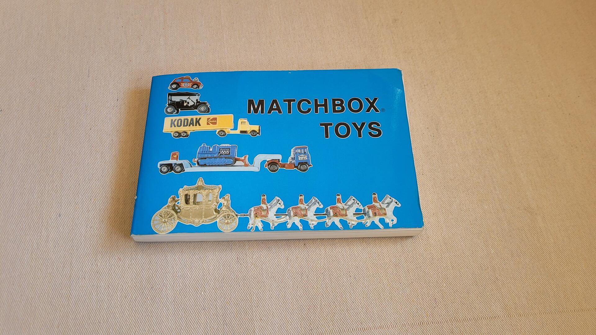 1983 Matchbox Toys price guide book by Nancy Schiffer. Vintage collector reference and guide book on diecast metal toy car models