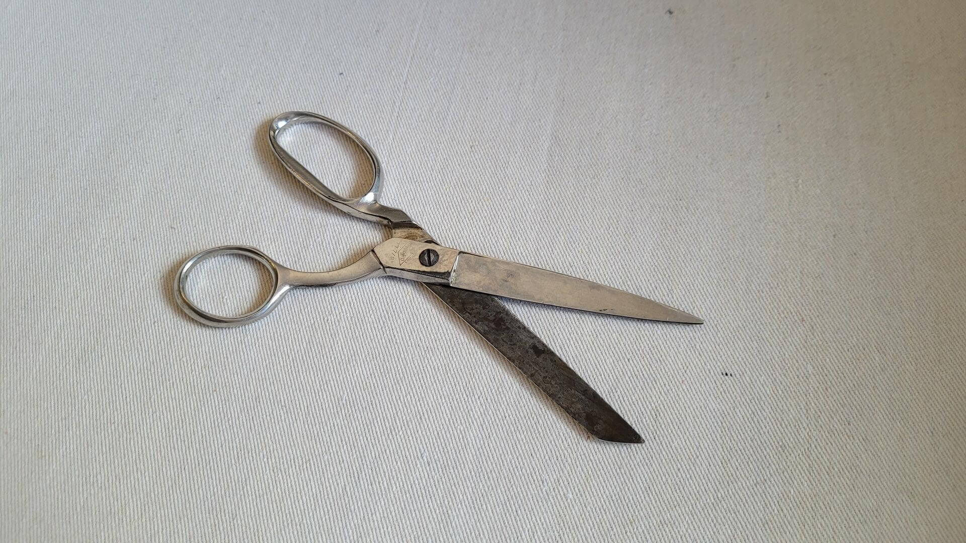 Rare pair of Mibro sewing scissors shears 8 inches long. Vintage made in Germany upholstery and seamstress fabric cutting tools