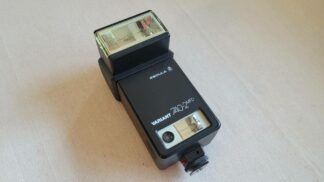 Vintage Regula Variant 740-2 MFD Attachable Flash made in Germany collectible film camera and photo flashes with 5 contact pins and settings for Pentax, Canon, Minolta, Leica, and Nikon SLRs