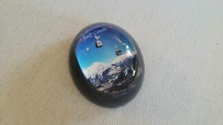 Vintage Acrylium Photo Gems acrylic lucite paper weight Banff's Sulphur Mountain gondola. Rare made in Canada collectible souvenir & travel memorabilia
