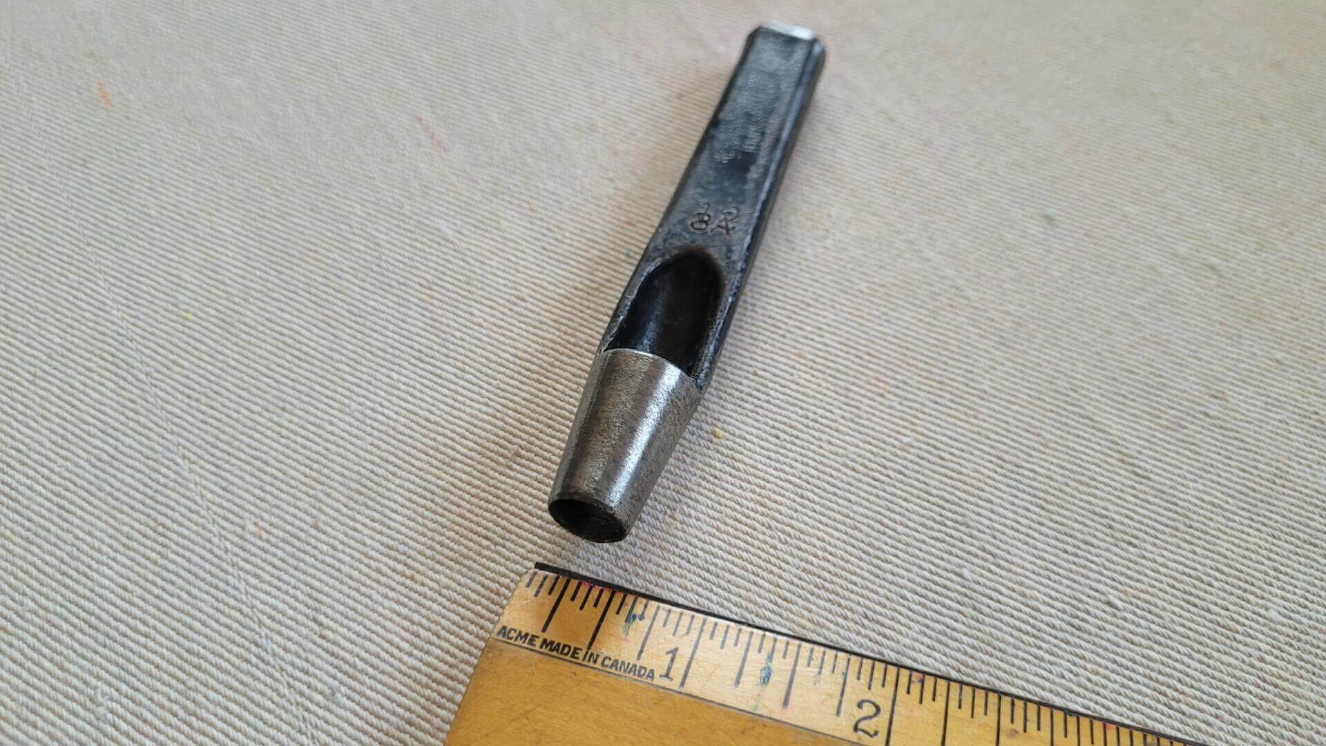 Vintage C.S. Osborne #12 or 13/32" leather cutting round whole drive punch. Antique made in USA Harrison NJ collectible leathercraft hand tools