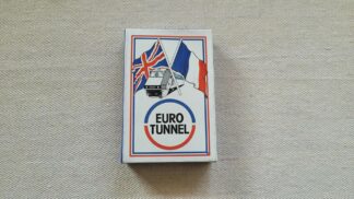 1990s vintage Eurotunnel playing cards by Sampson's Destination Gifts. Collectible original ephemera celebrating Channel Tunnel that links England to France