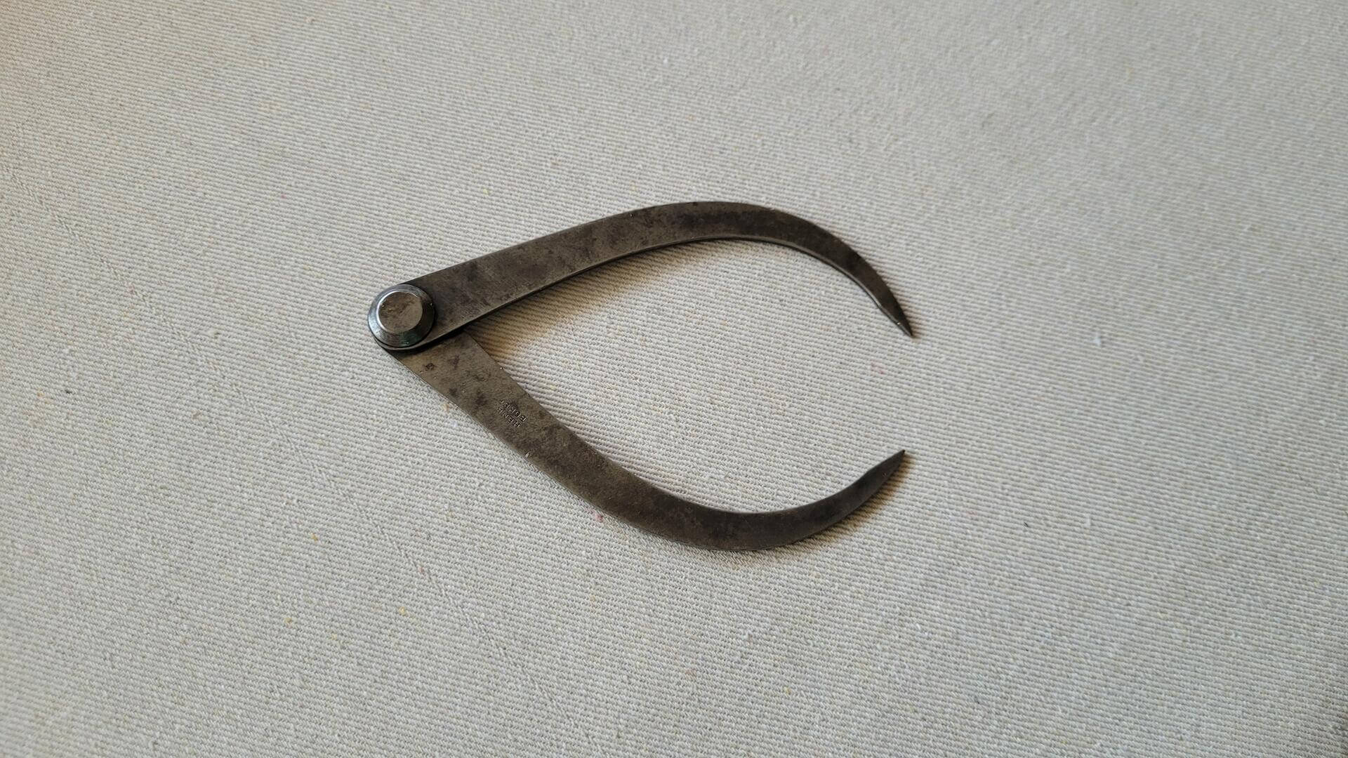 Antique Henry Boker firm joint outside caliper. Vintage made in Germany collectible carpentry and woodworking marking and measuring hand tools