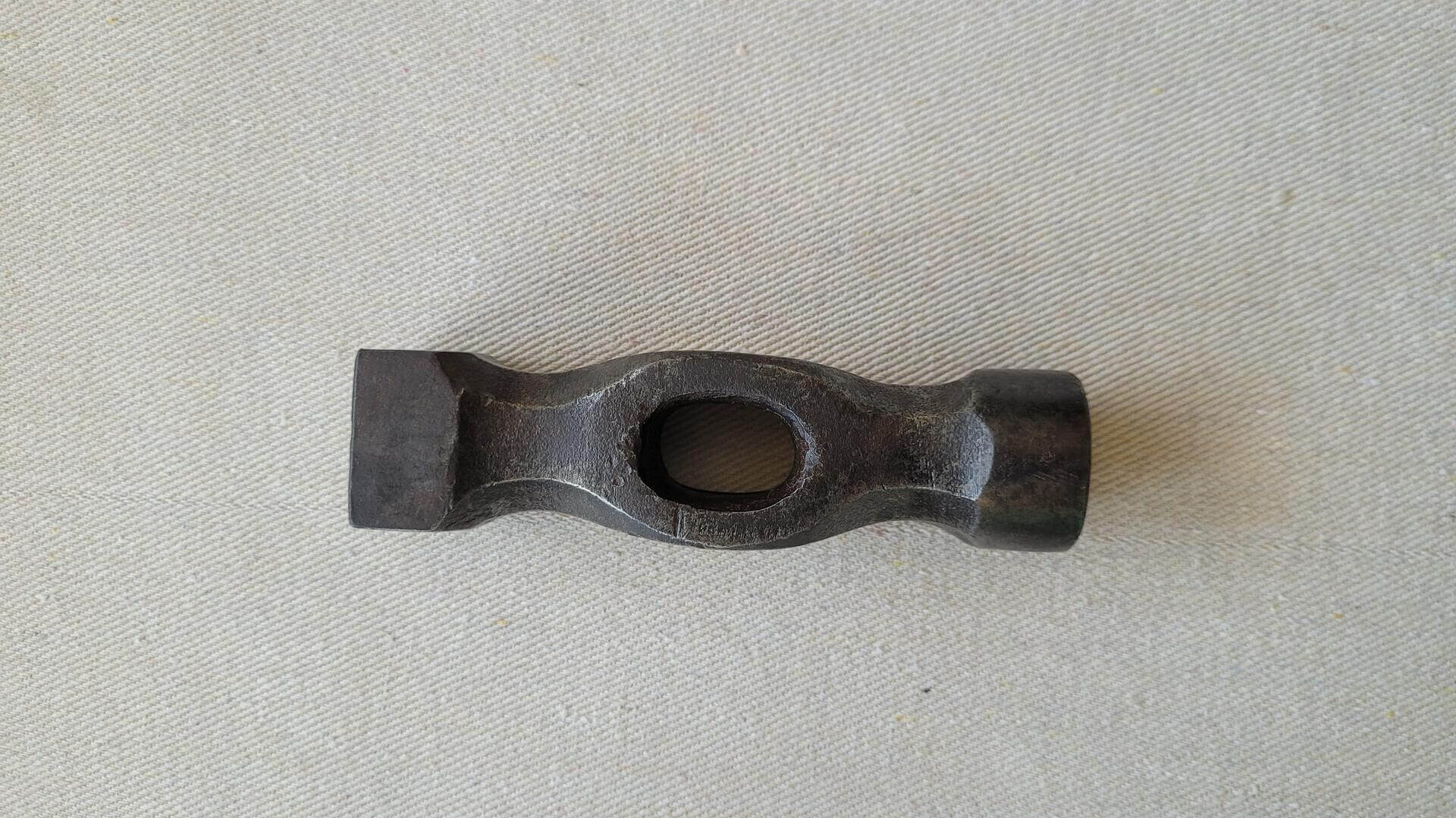 Vintage panel beating hammer head w square face 4 1/2" long. Antique collectible automotive & metalwork planishing mallet shaping forming striking tool