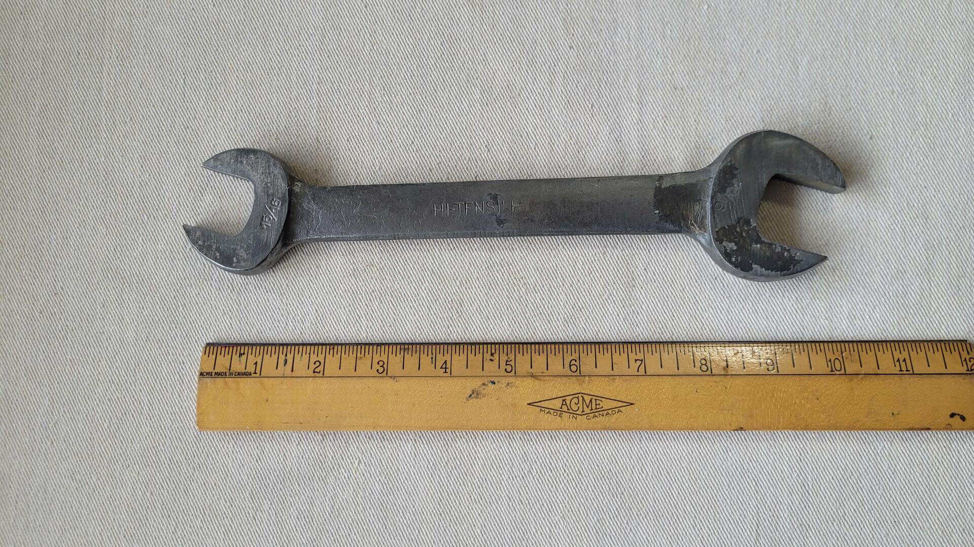 Nice vintage Armstrong Tools 15/16" x 1-1/16" open end wrench spanner model 1034-A. Antique made in USA collectible automotive mechanics hand tools