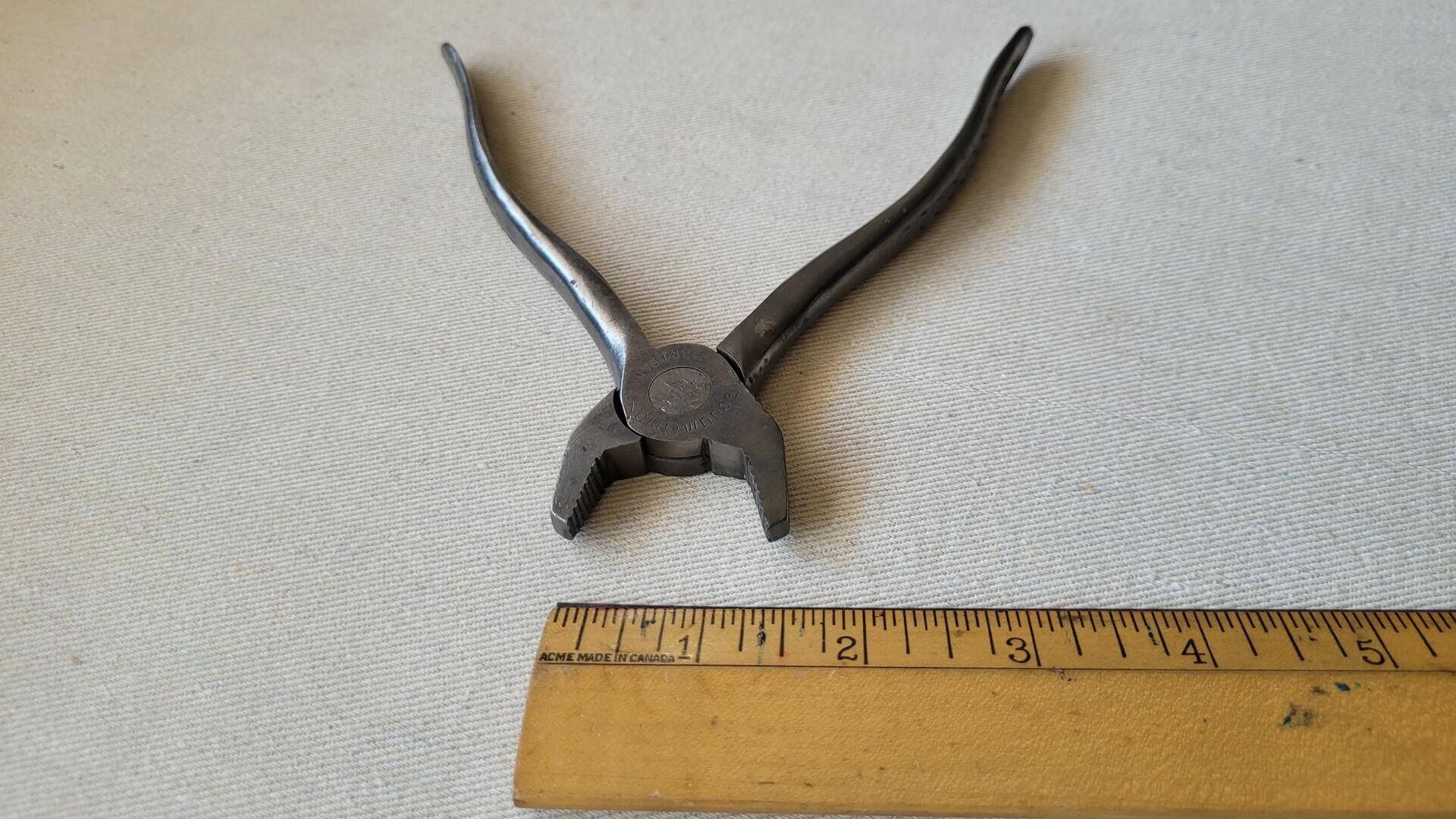 Pre Snap On Vacuum Grip No. 7 battery pliers by Forged Steel Products Company from Newport, PA. Antique made in USA automotive mechanic hand tools