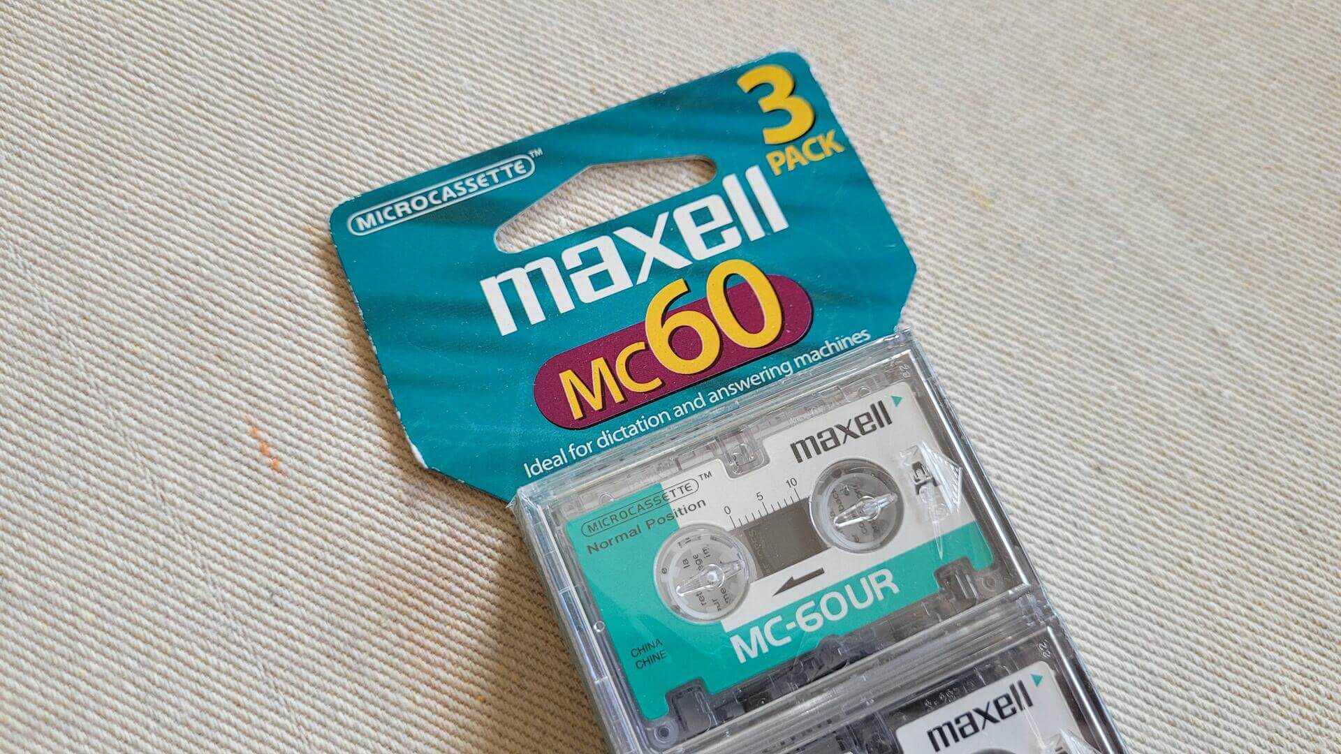 Maxell MC-60UR Microcassettes answering machine and dictation audio tapes new pack of 3. High-frequency range for clearer sound and high quality recordings