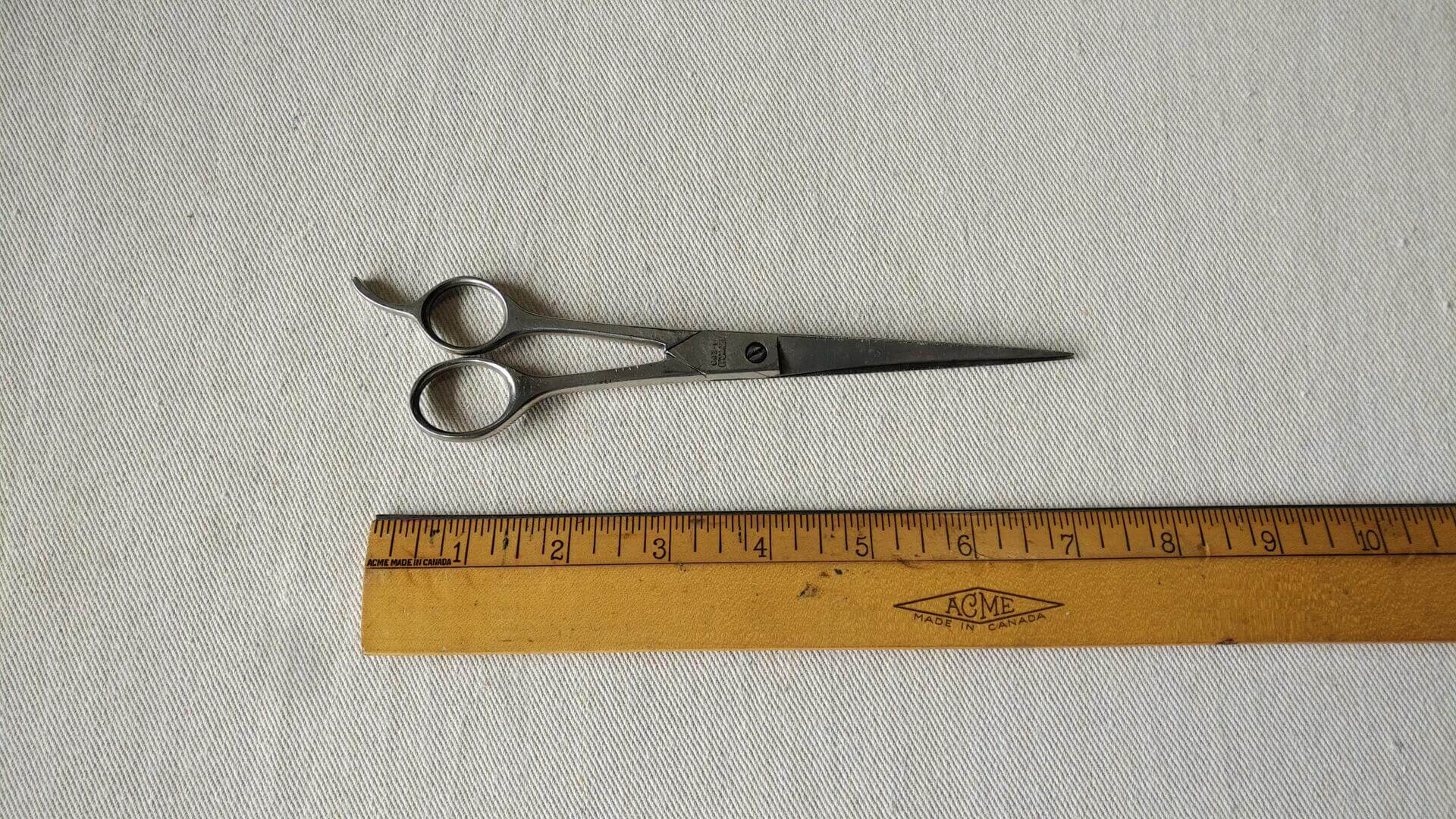 Vintage Panamex Fermarud hair cutting and thinning scissors shears 7 inches long. Antique made in Italy collectible hairdresser and barber tools & supplies