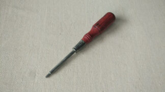 Original antique screwdriver with red wooden handle by P.L. Robertson Co Limited from Milton ON. Vintage made in Canada collectible hand tools