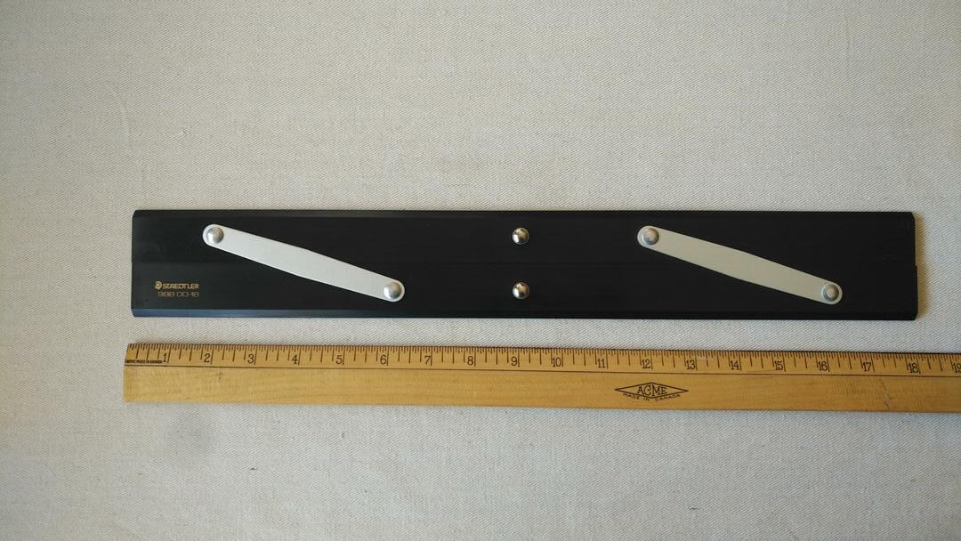 Nice Staedtler #98800-18 adjustable dual parallel ruler i8 inches long. Vintage engineer, architect, and navigation collectible marking and measuring tools