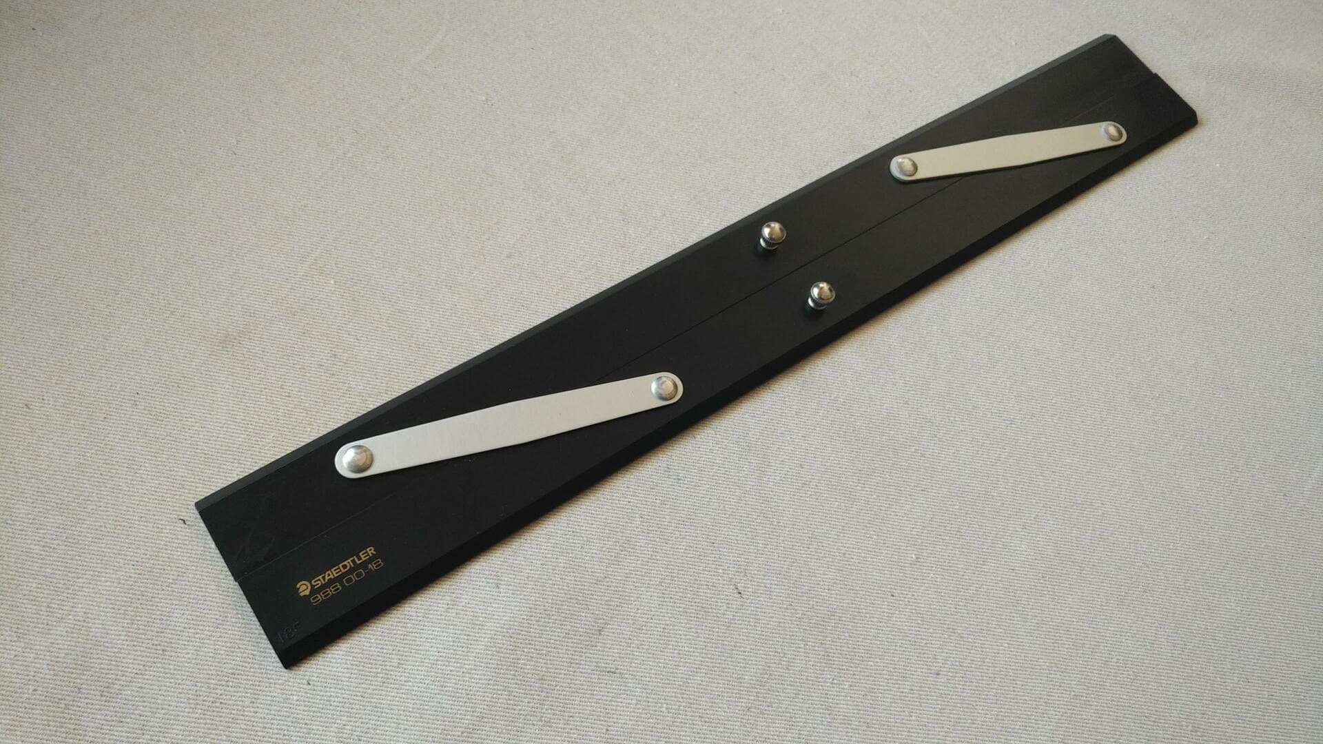 Nice Staedtler #98800-18 adjustable dual parallel ruler i8 inches long. Vintage engineer, architect, and navigation collectible marking and measuring tools