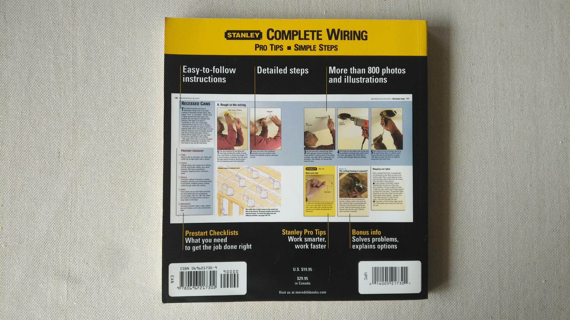 Stanley Complete Wiring electrical projects reference. Published by Stanley Works Inc ISBN-10 0696217309. Most complete & easiest to use DIY wiring book.