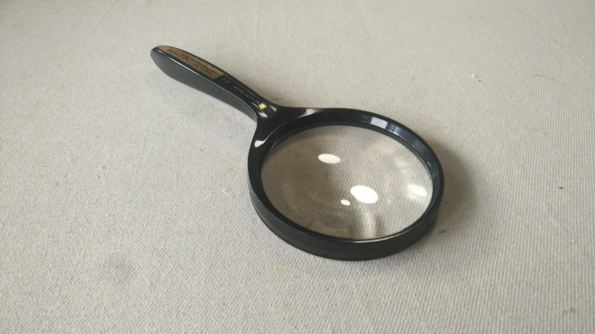 waltex-magnifying-glass-2x-4x-model-7507-ergonomic-handle-vintage-made-hong-kong-office-optical-magnification-tools