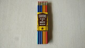 Vintage original case of 12 Domino 43 HB pencils made by Dixon Pencil Company Ltd from Newmarket ON. Retro made in Canada collectible school stationery.