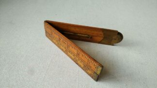 Vintage Rabone No. 1190 boxwood & brass fold ruler with level protractor 2 feet long. Antique made in England collectible marking and measuring hand tools