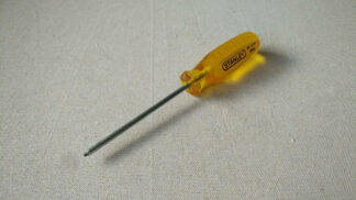 Nice late 1980s Stanley Professional 65-214 #1 Robertson head screwdriver with the clear yellow handle. Vintage made in USA collectible hand tools